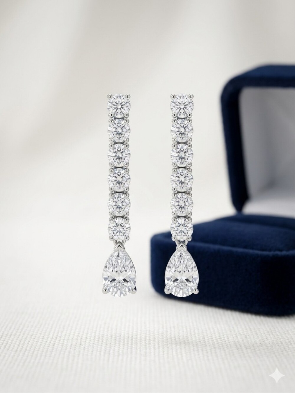Moissanite 2.0CTW NWT 925 Silver Dangle Push Back Earrings